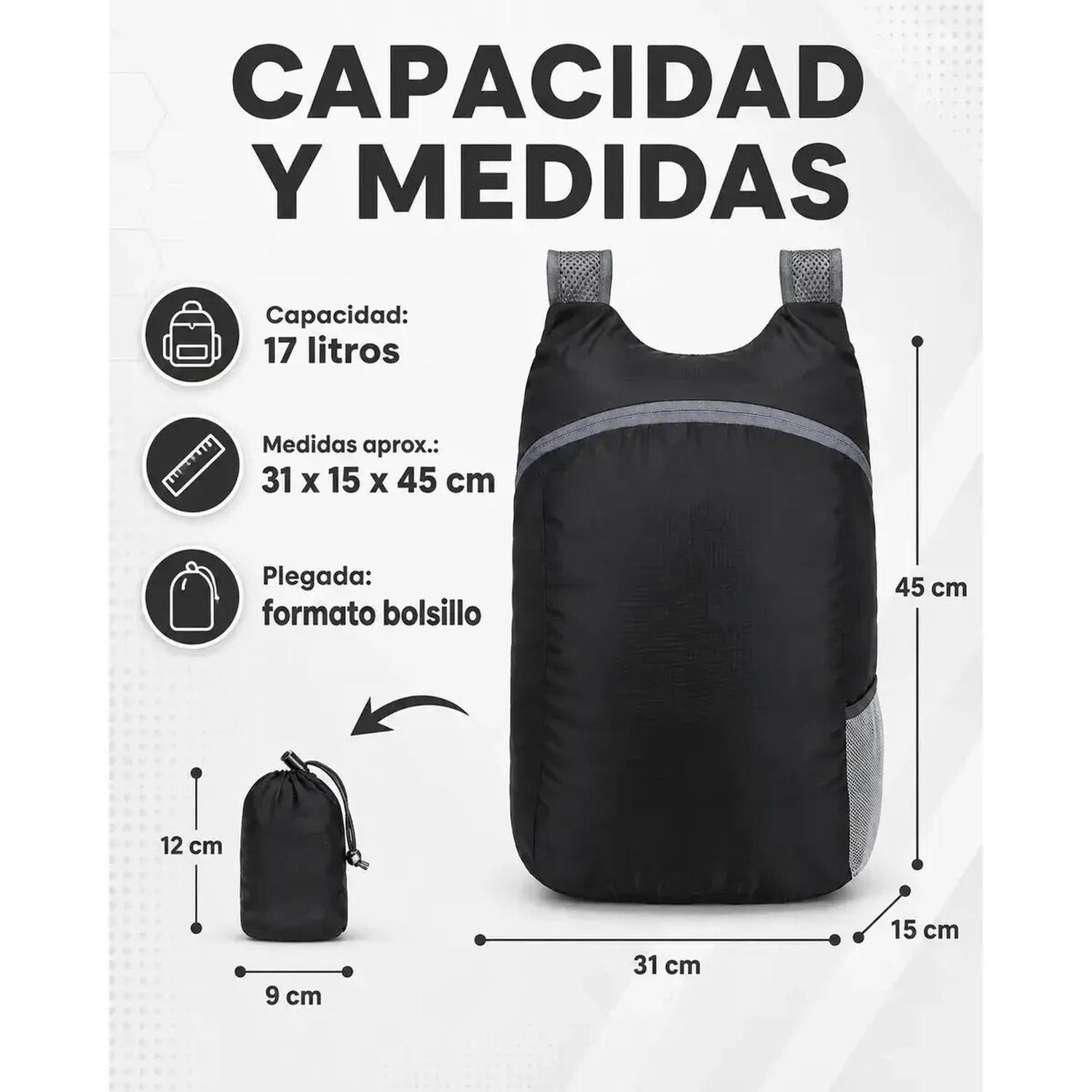 Mochila Ultra Compacta Impermeable 17 Lts-5