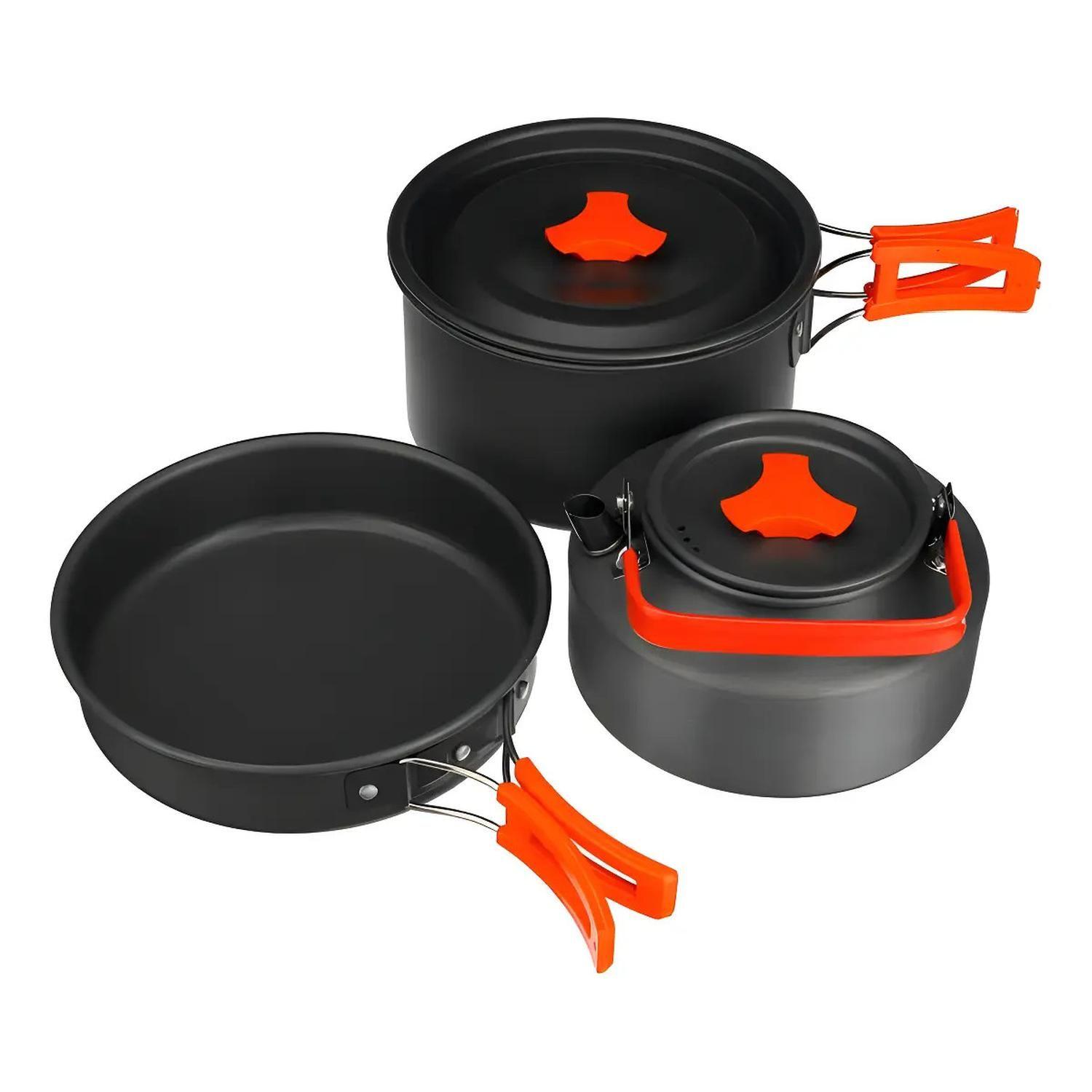 Set Ollas Camping 7 Piezas Aluminio Cocina Portátil-1