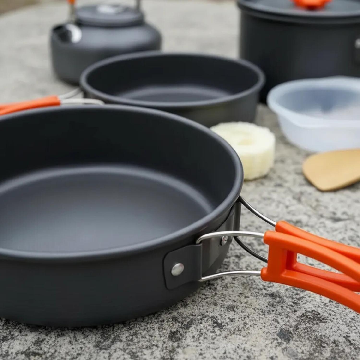 Set Ollas Camping 7 Piezas Aluminio Cocina Portátil-5