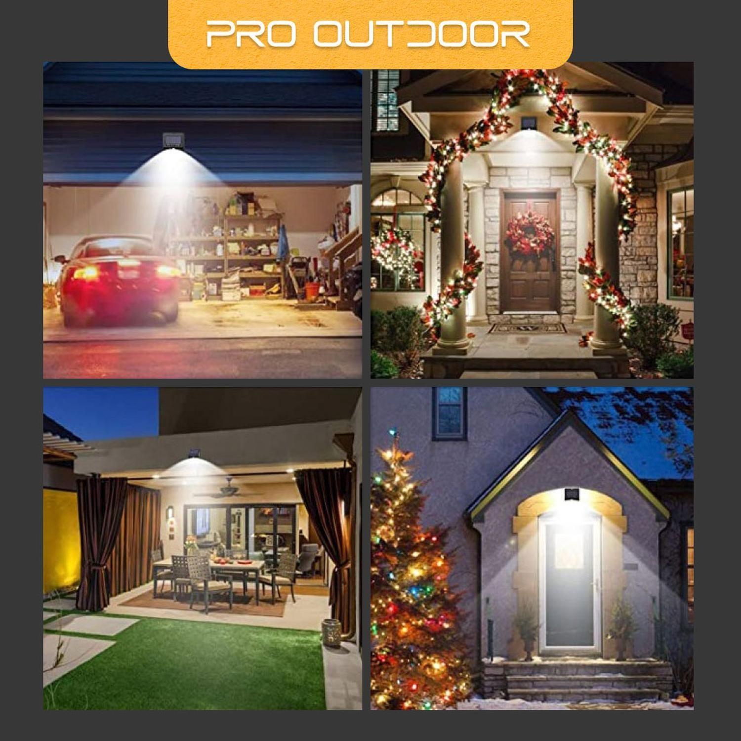 2 Aplique Triangular 100 Led Solar Contra Agua-7