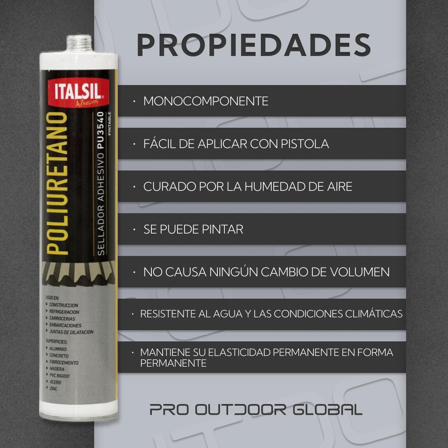 Sellador y Adhesivo Poliuretano PU 3540 300ML Pintable-2