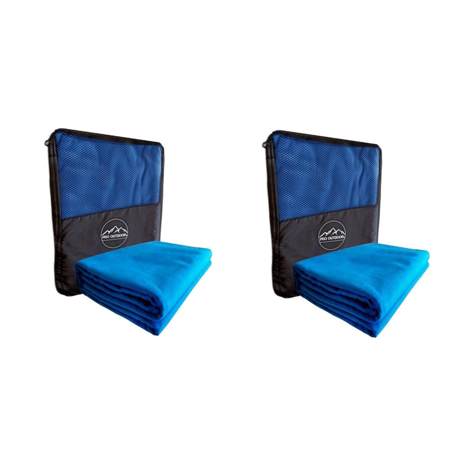 Toalla Extra Grande Microfibra Suede Azul 2 Unidades-0