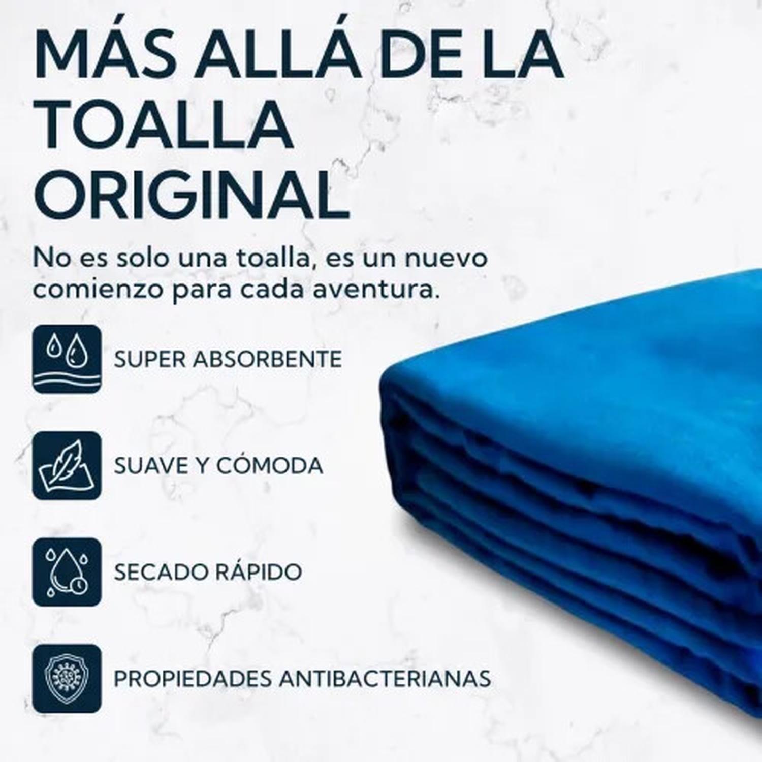 Toalla Extra Grande Microfibra Suede Azul 2 Unidades-1