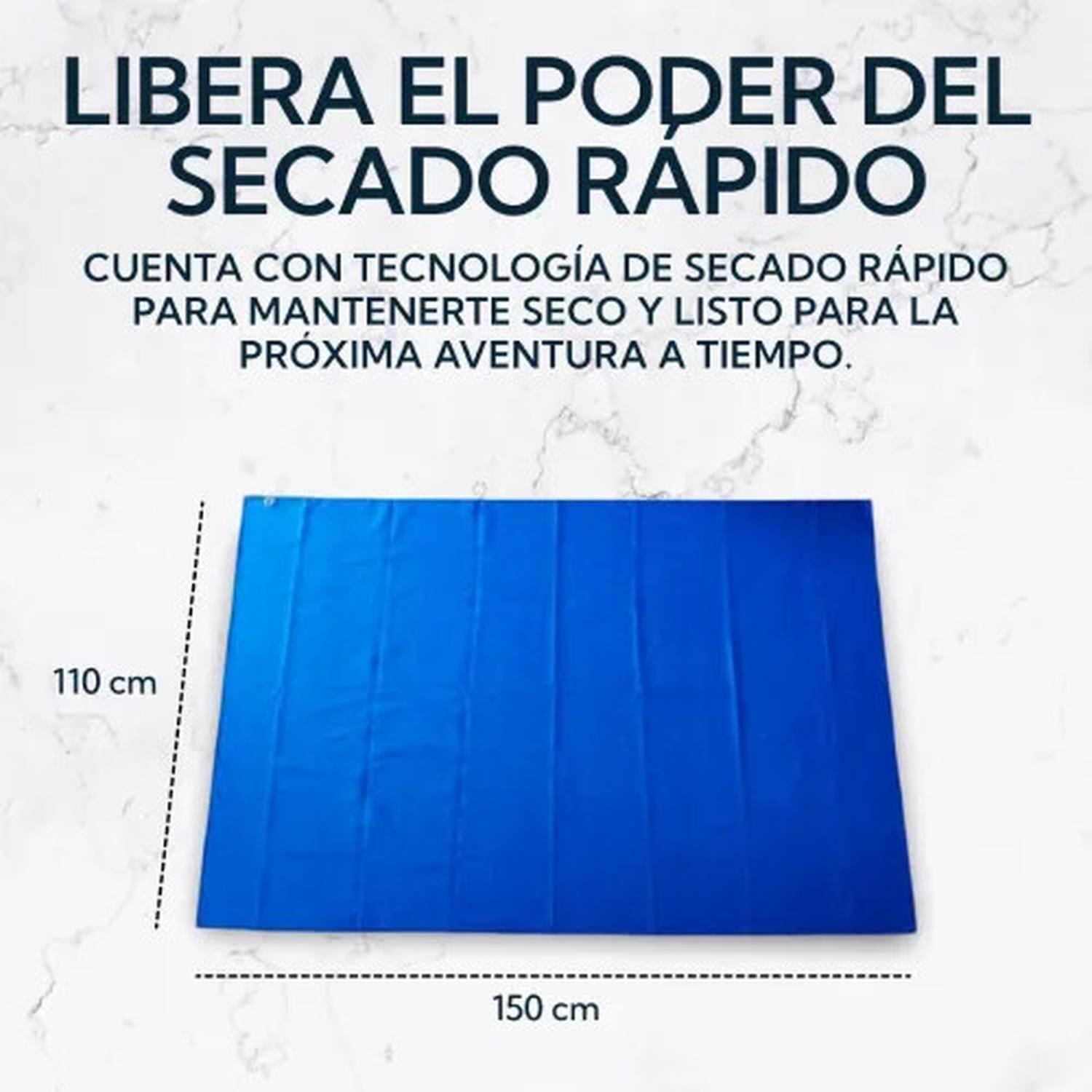 Toalla Extra Grande Microfibra Suede Azul 2 Unidades-3