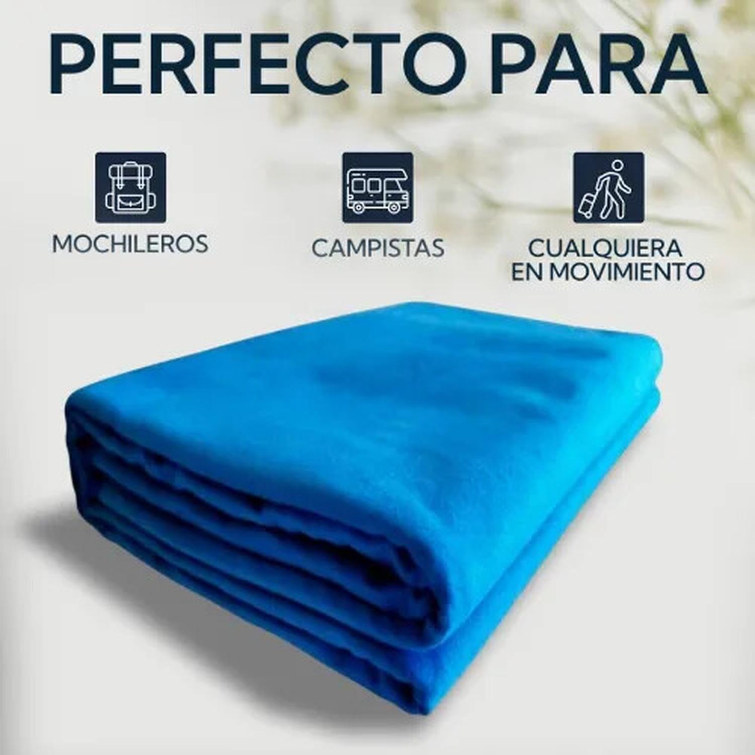 Toalla Extra Grande Microfibra Suede Azul 2 Unidades-4