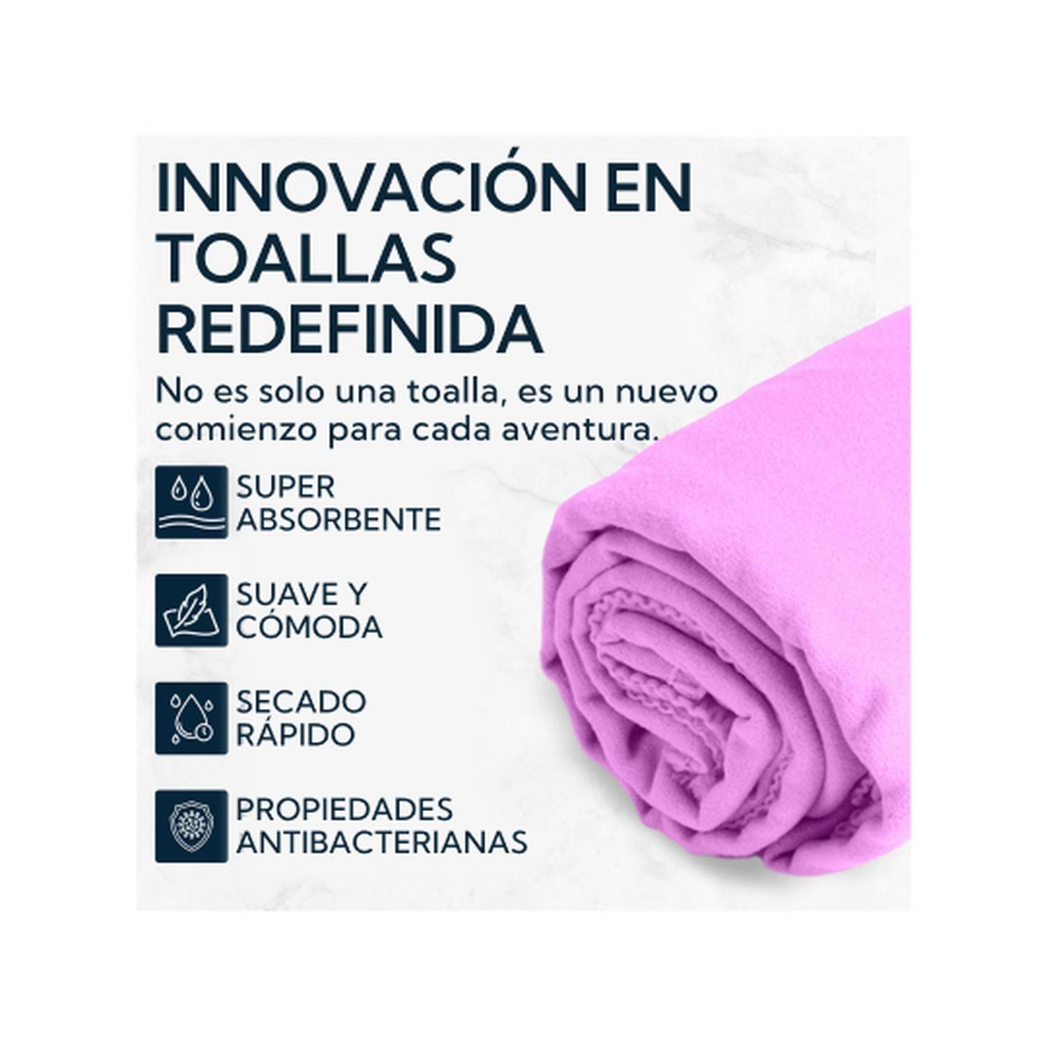 Toalla Microfibra Suede Morada Secado Rapido Baño Viaje-5
