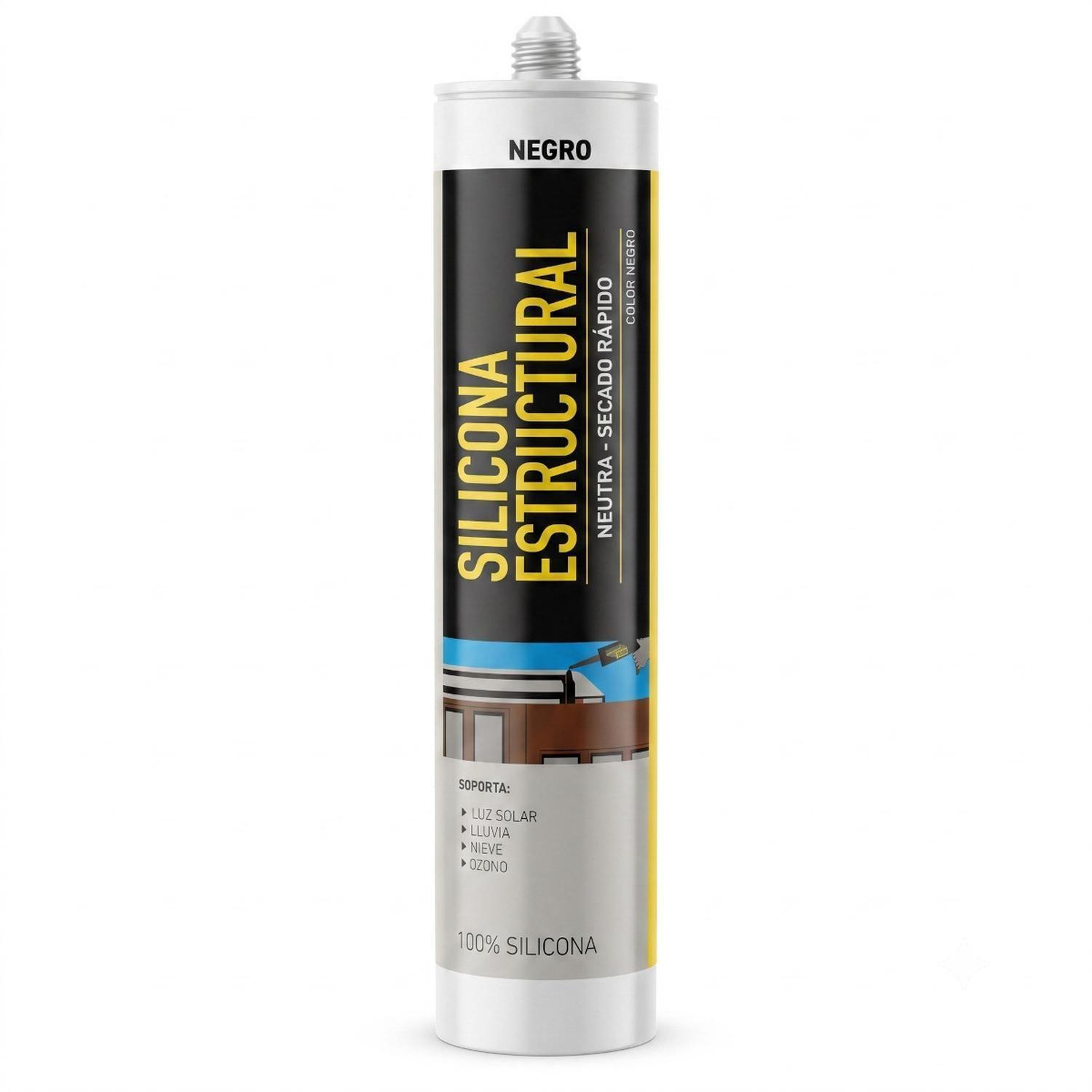 Silicona Estructural Negra Sellador Fachadas Junturas 280ml-0