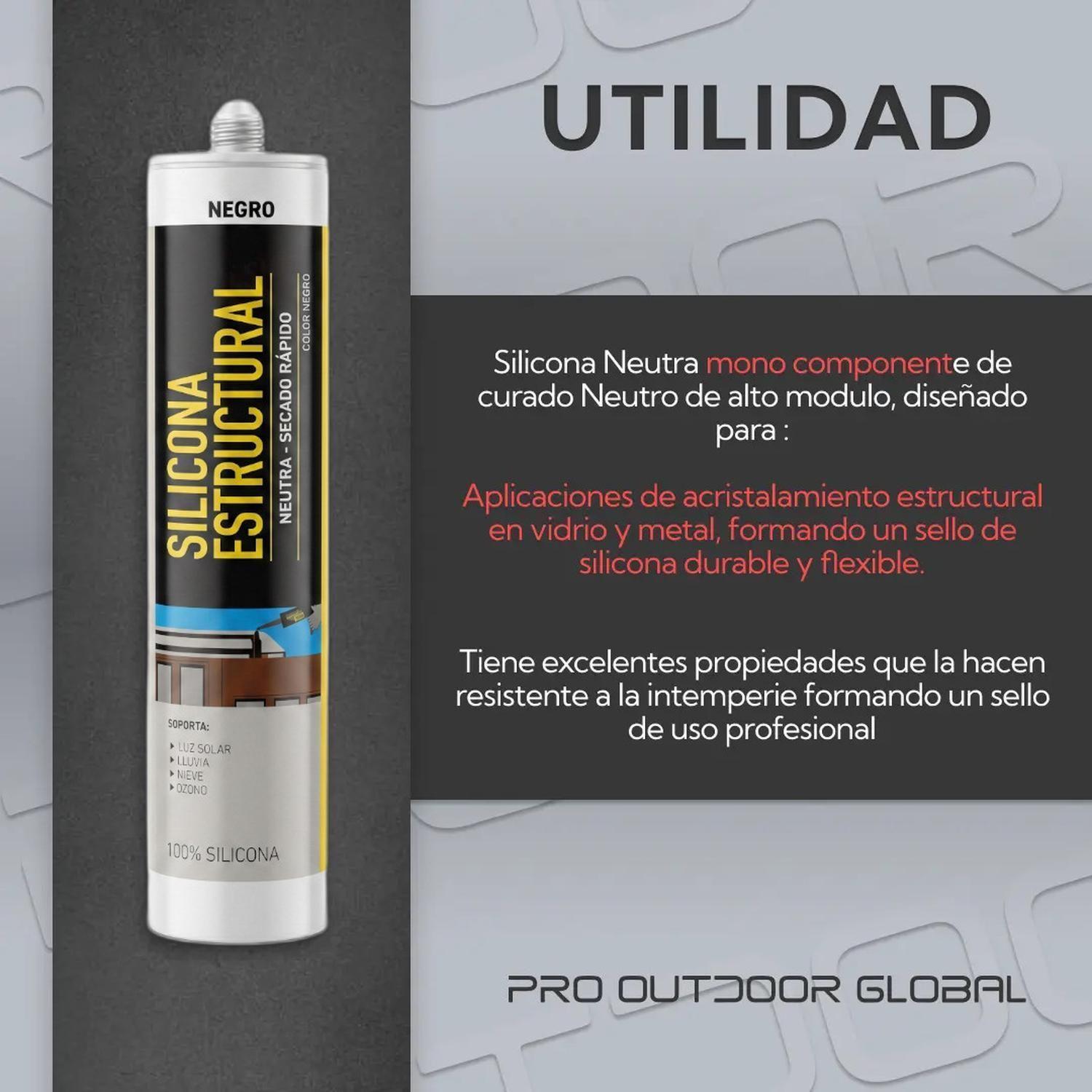 Silicona Estructural Negra Sellador Fachadas Junturas 280ml-3