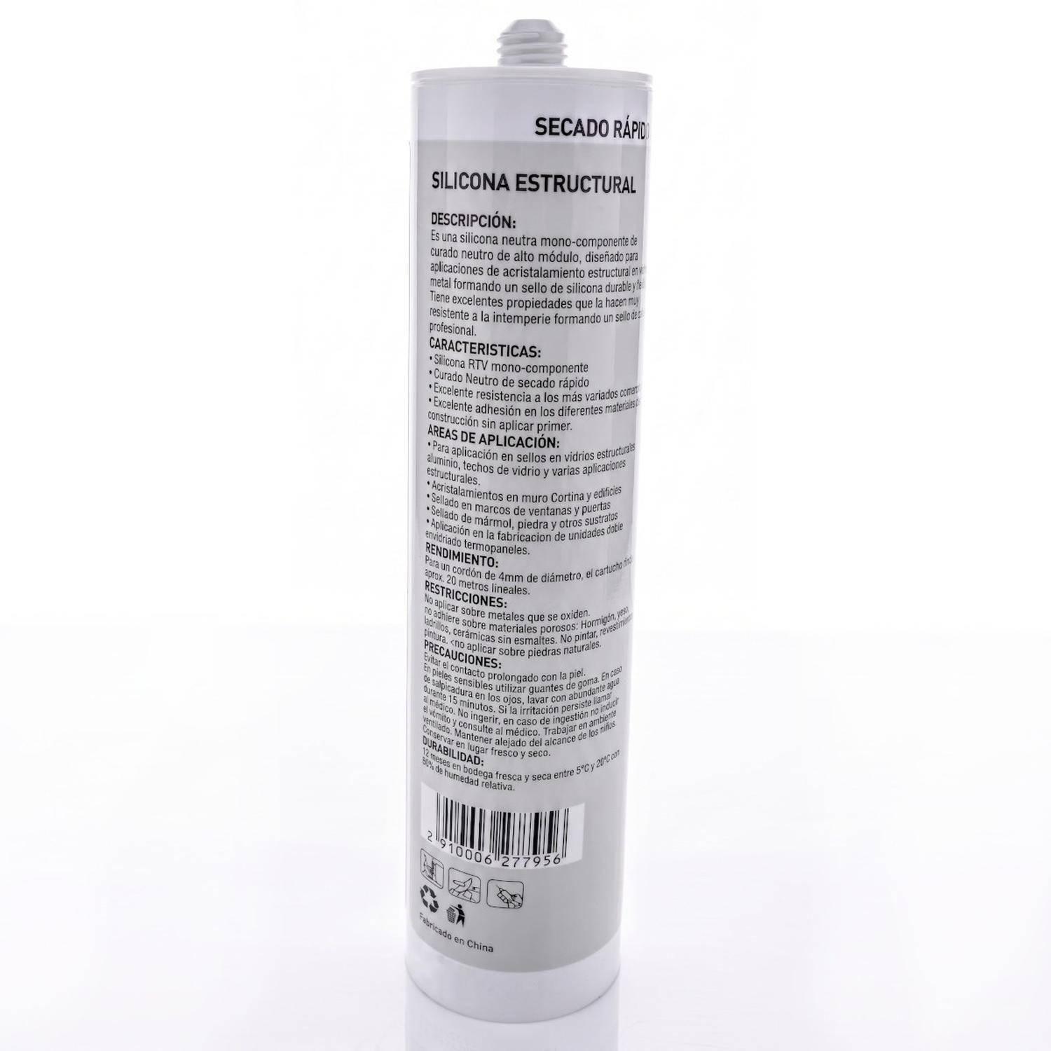 Silicona Estructural Negra Sellador Fachadas Junturas 280ml-5