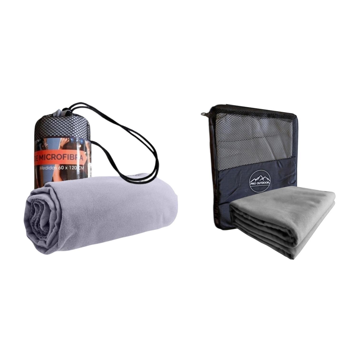 Pack Toallon y Toalla Microfibra Suede Gris-0