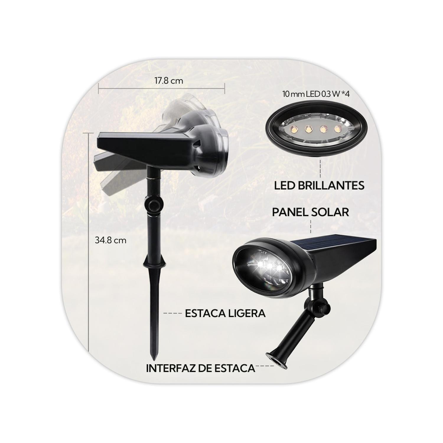 Foco Estaca Para Exterior Led Solar Contra Agua-1