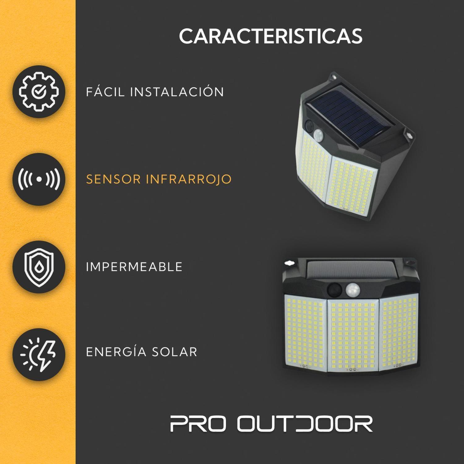 Pack 4 Aplique 294 Led Solar Contra Agua-2