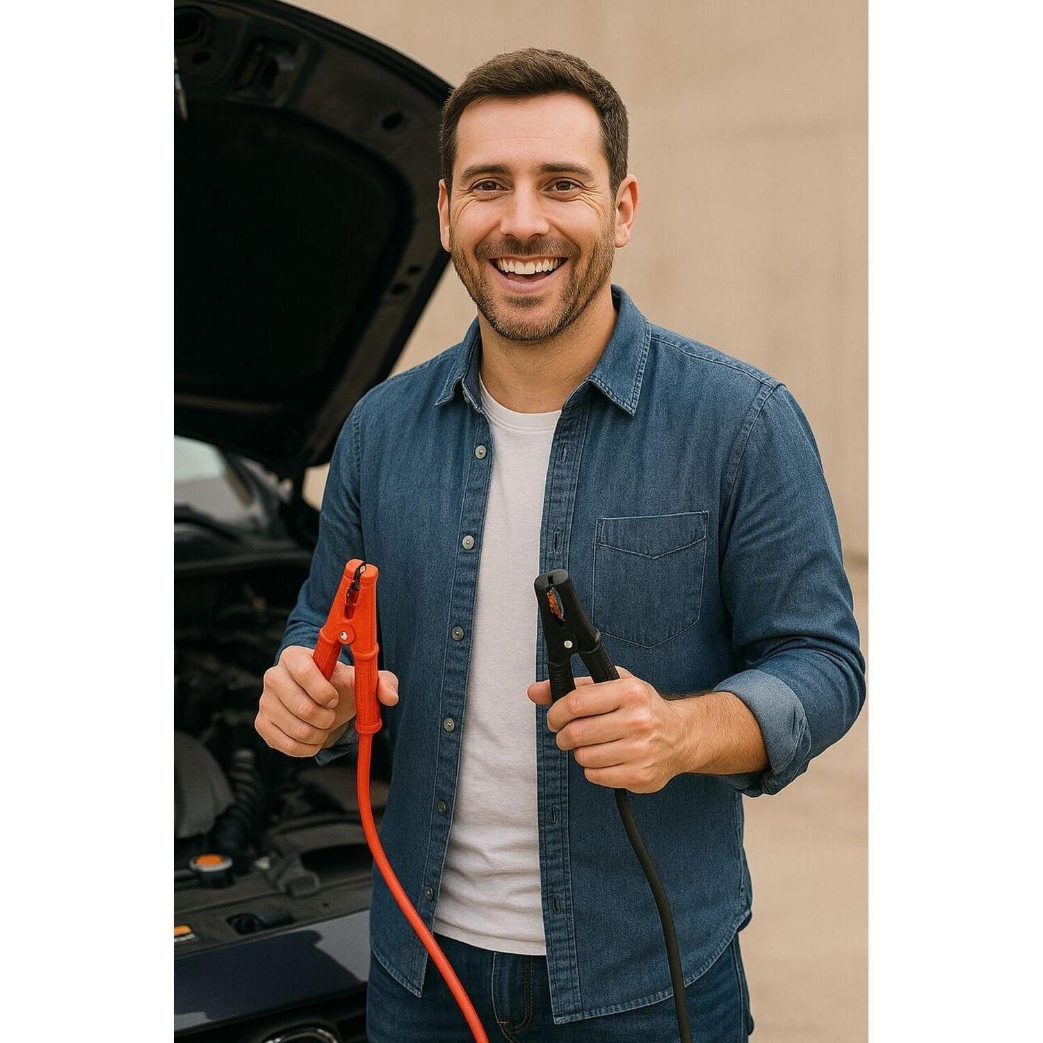 Cable Para Puente Roba Corriente Automovil + Cinta Remolque 3 Toneladas-6