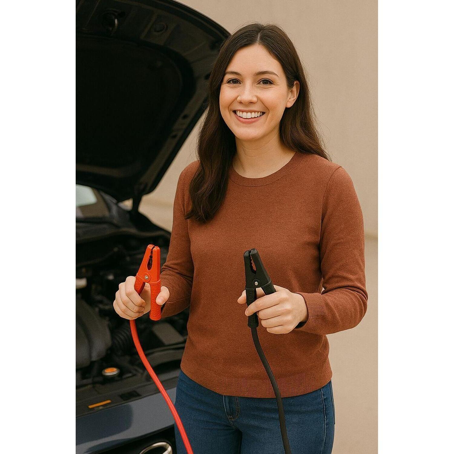 Cable Para Puente Roba Corriente Automovil + Cinta Remolque 3 Toneladas-7