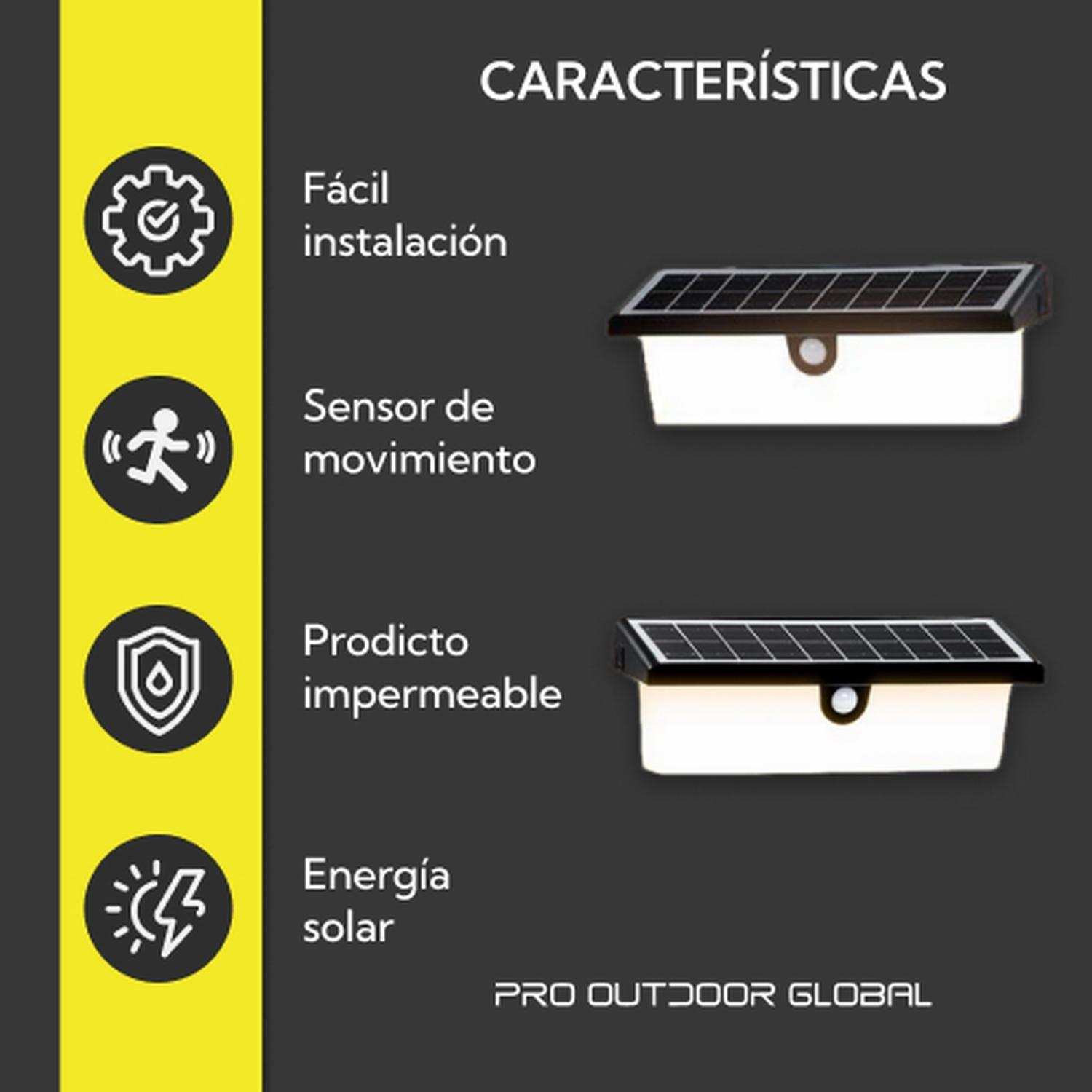 Aplique Solar Rectangular Contra Agua Con Sensor De Movimiento-4