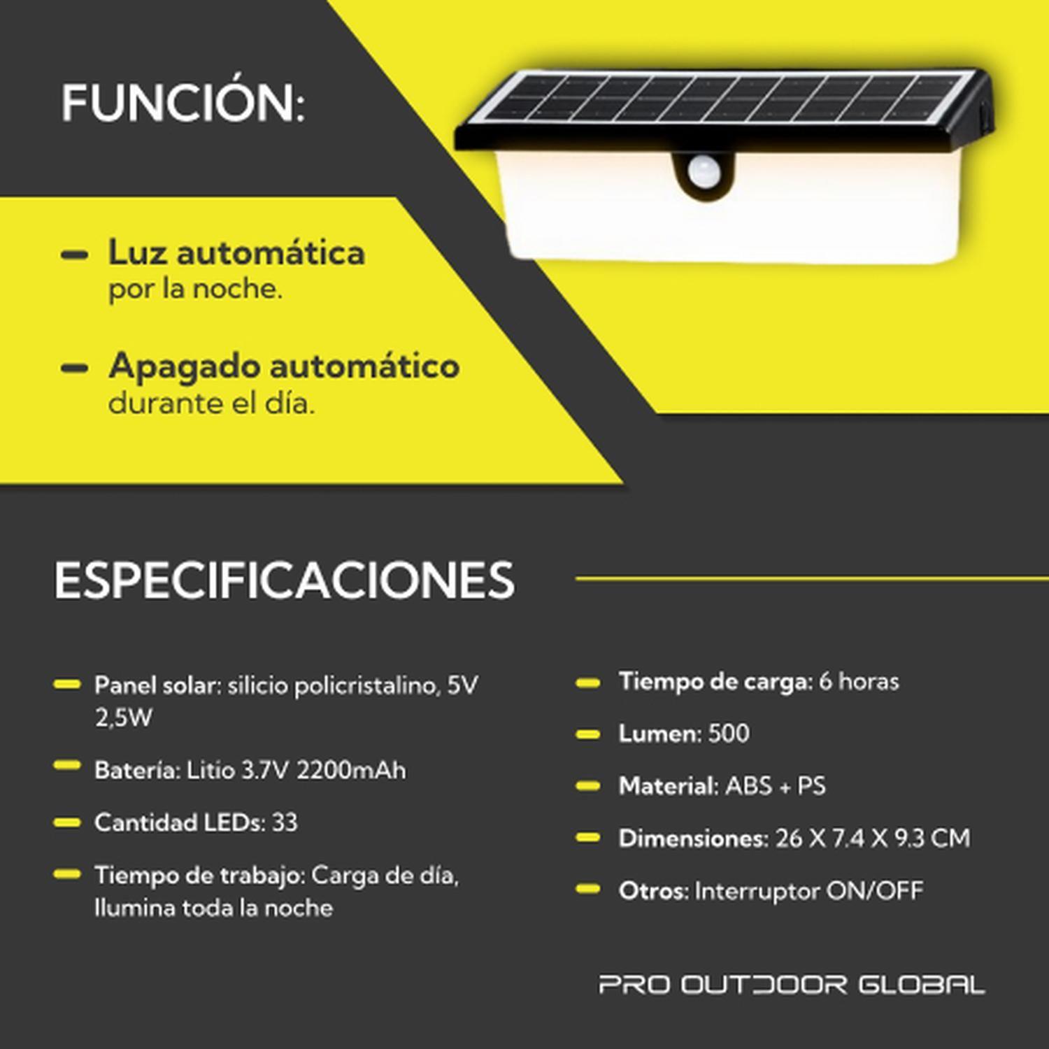 Aplique Solar Rectangular Contra Agua Con Sensor De Movimiento-5