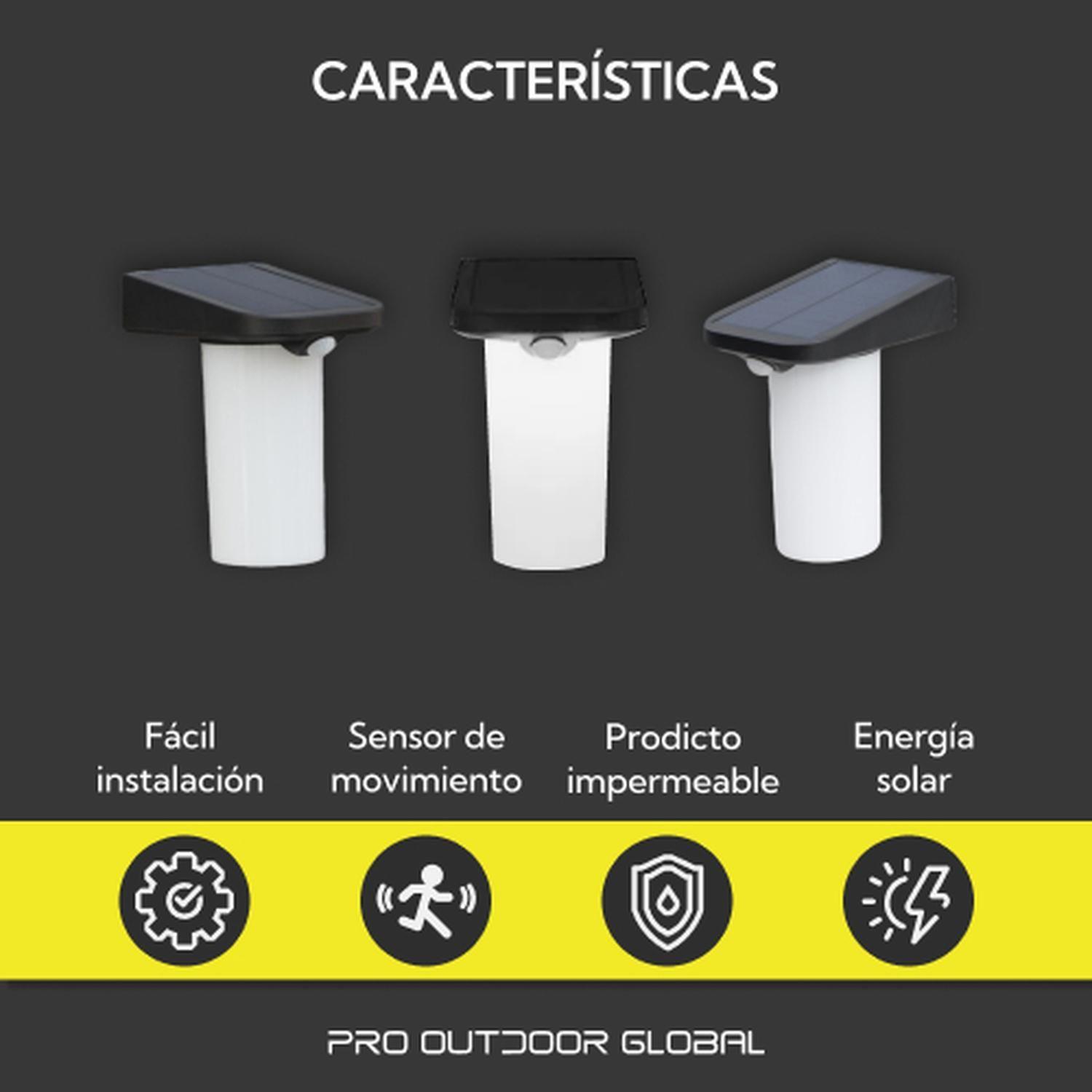 2 Unidades Aplique Solar vertical Sin Base Contra Agua Con Sensor De Movimiento-5