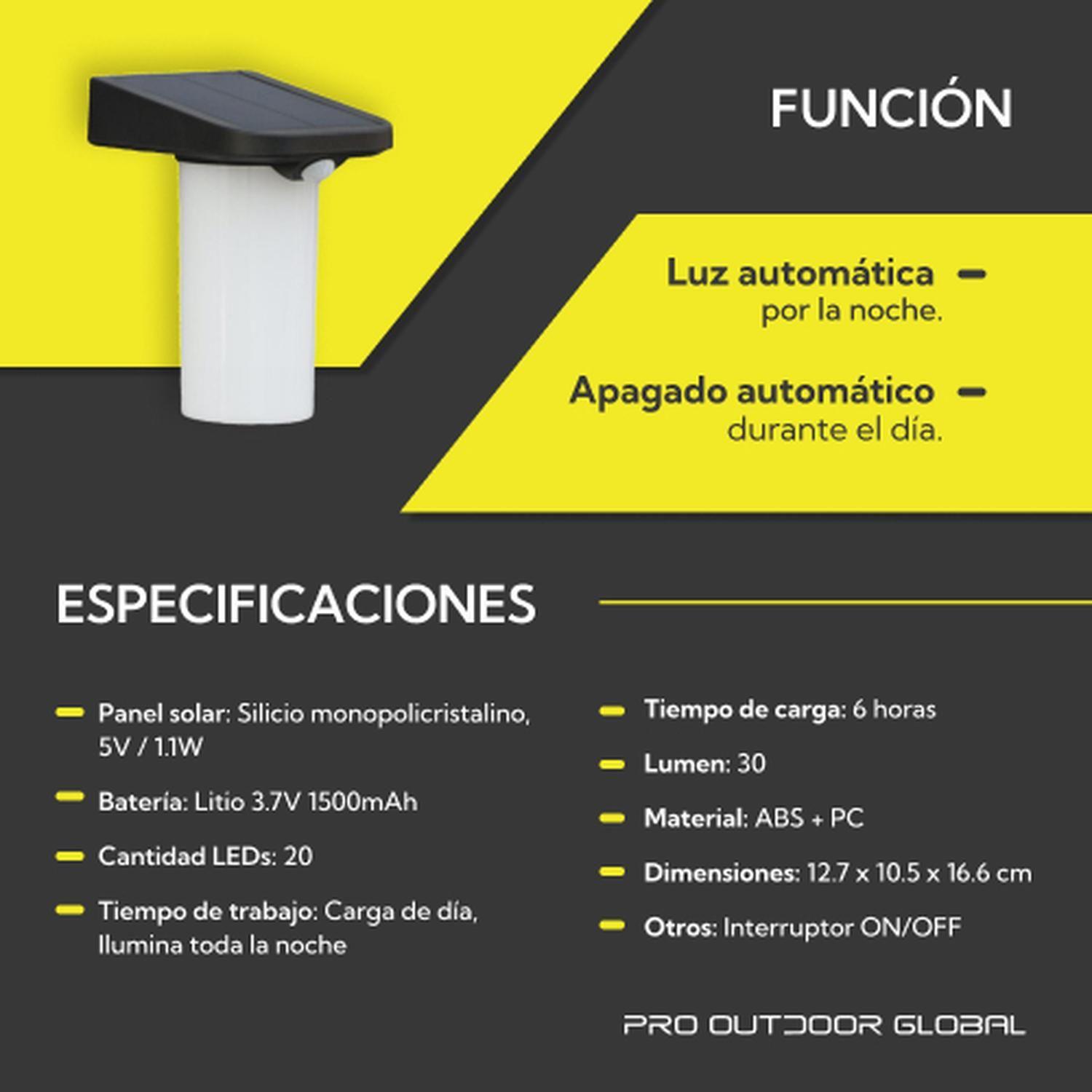 2 Unidades Aplique Solar vertical Sin Base Contra Agua Con Sensor De Movimiento-6