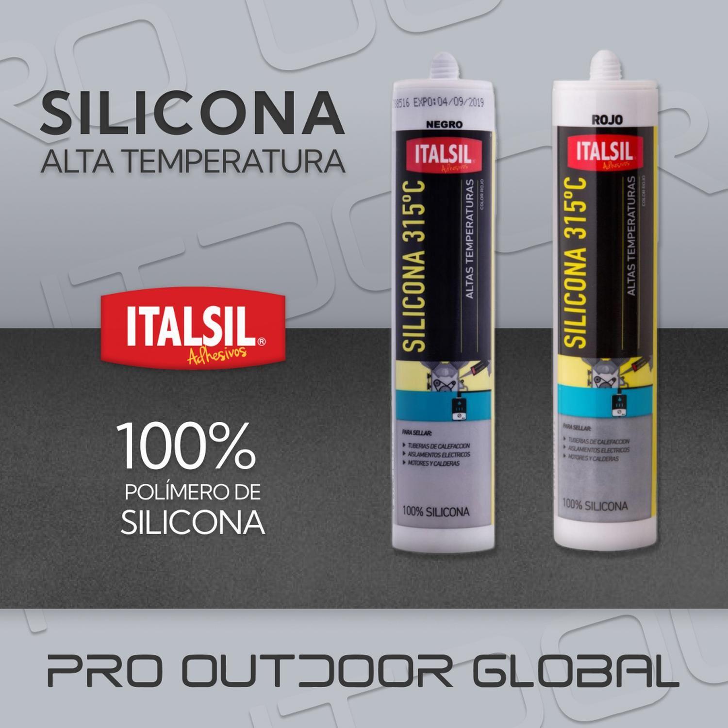 Caja 24 Unidades Silicona Alta Temperatura Rtv Color Rojo ITALSIL-1