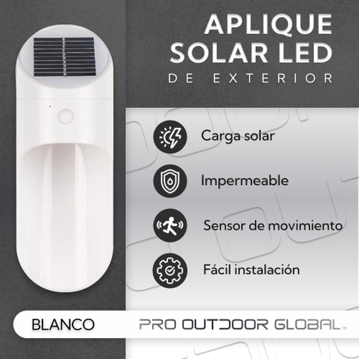 Aplique Led Solar Para Exterior Blanco-0
