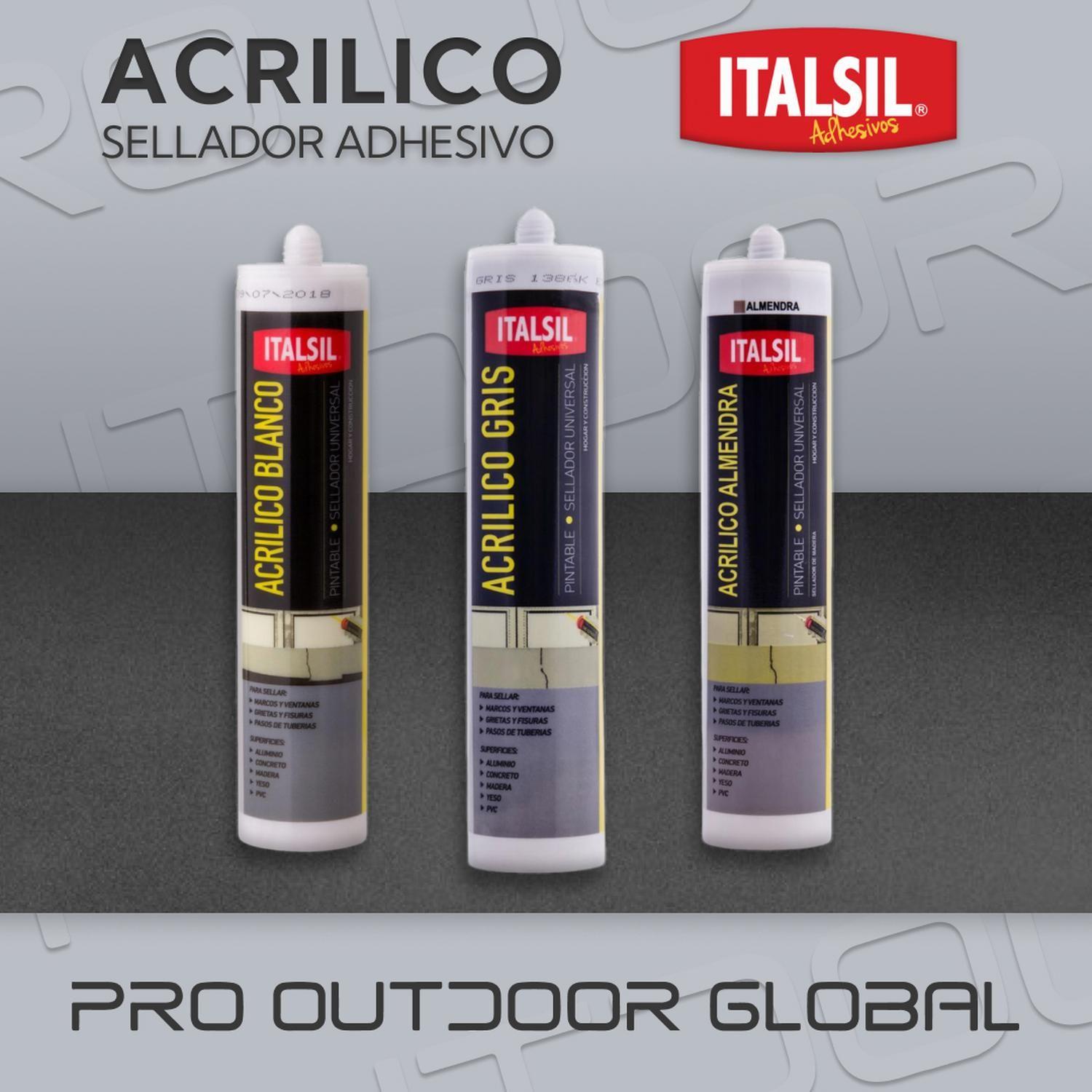 Caja 24 Unidades Sellador Acrílico Pintable Gris ITALSIL-1