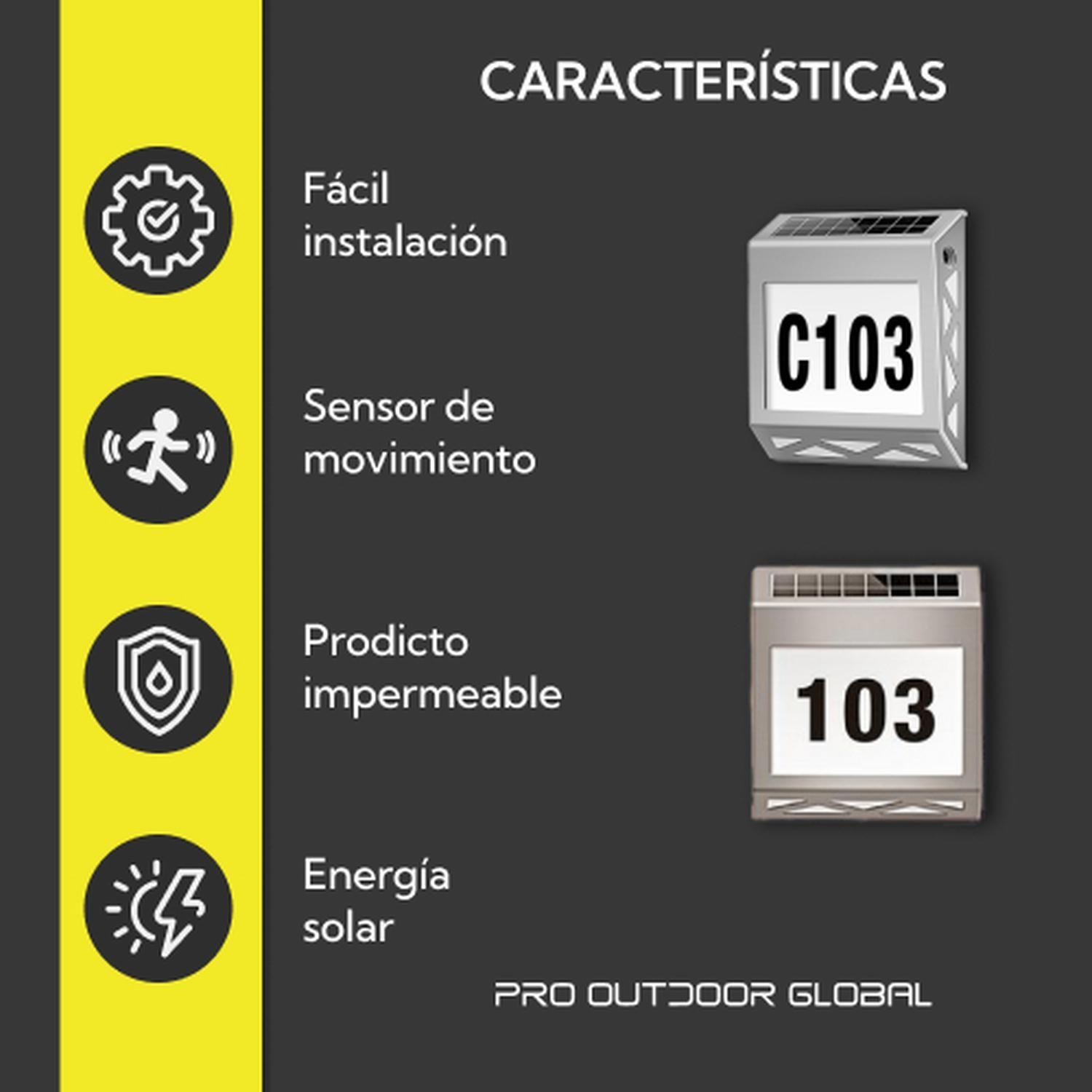 Aplique Solar Contra Agua Con Numeros De Casa-3