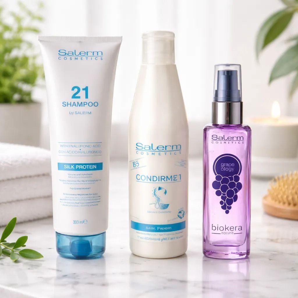 Shampoo Salerm 300ml + Acondicionador 250ml + Serum Uva 60ml-2