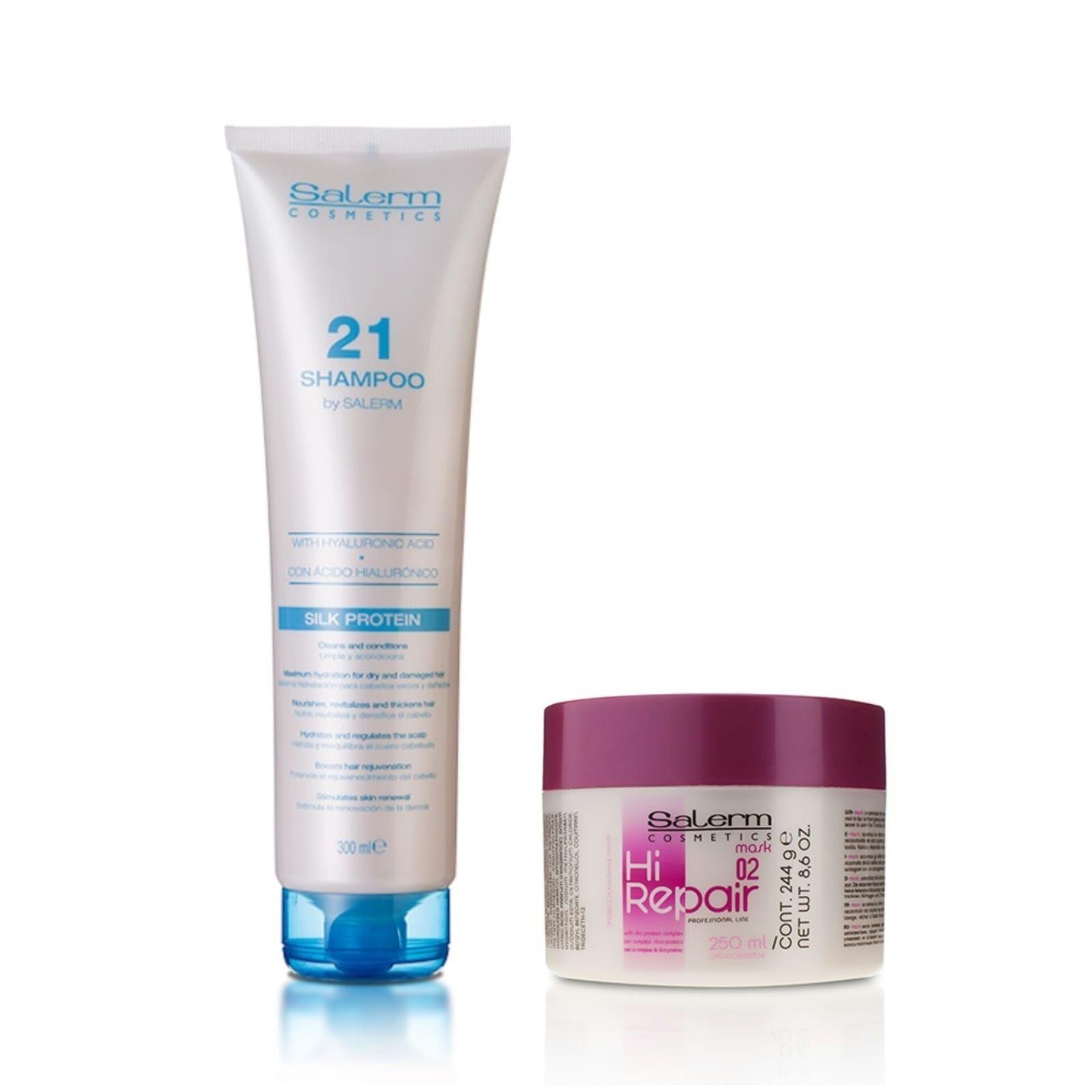 Shampoo Salerm 21 Y Mascarilla Hi Repair Reparacion-2
