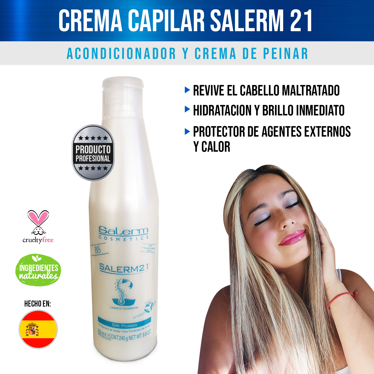 Salerm Shampoo Protector Del Color Uva Y Acondicionador Seda-2
