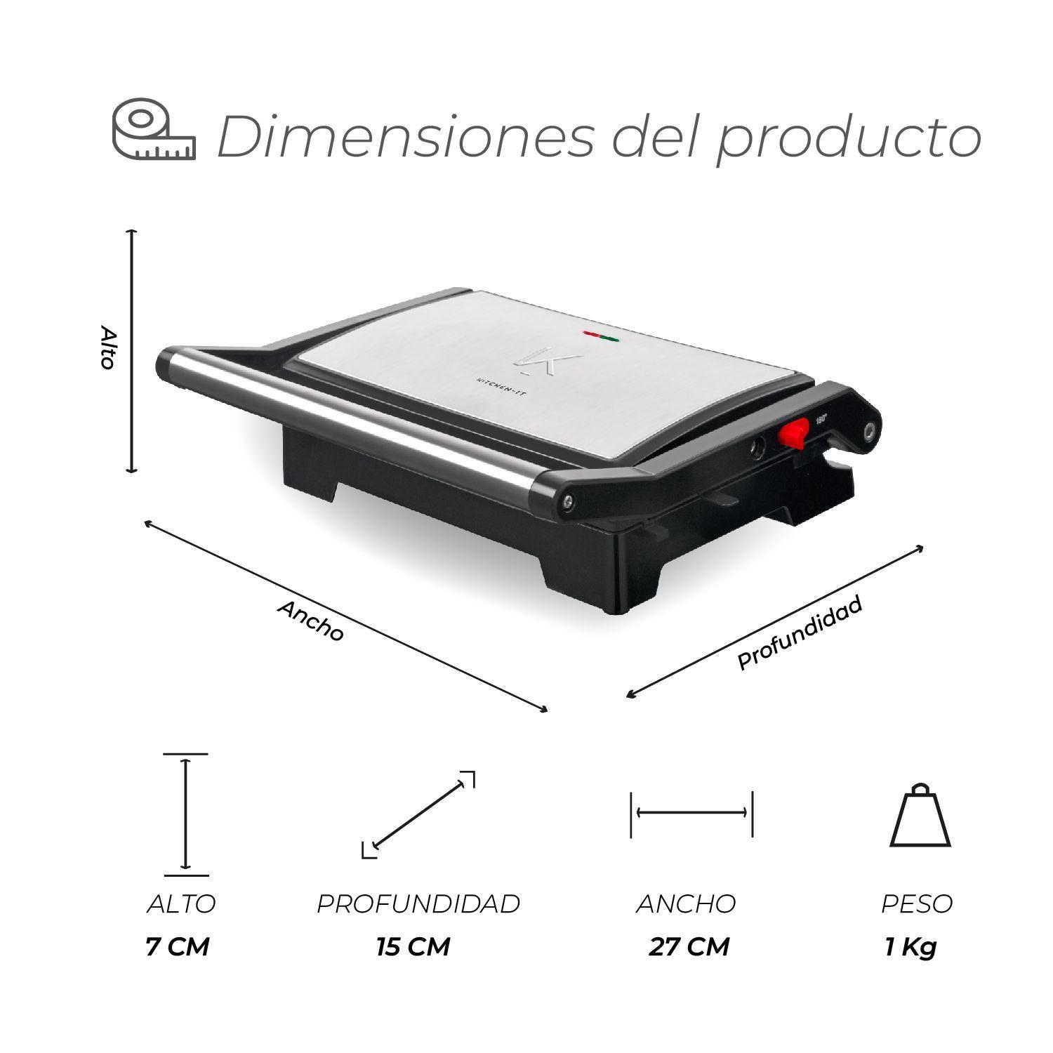 Plancha Panini Kitchen-It Superficie Plana Master Edition-5
