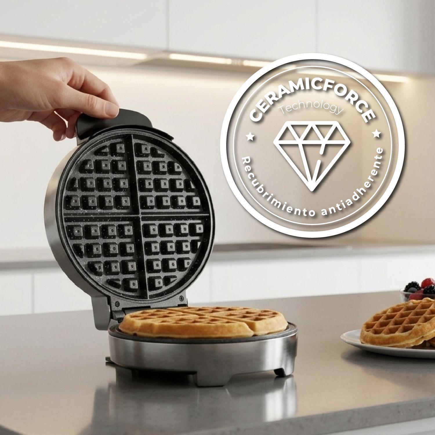 Máquina de Waffles Belgian Crisp con Revestimiento de Cerámica Antiadherente-3