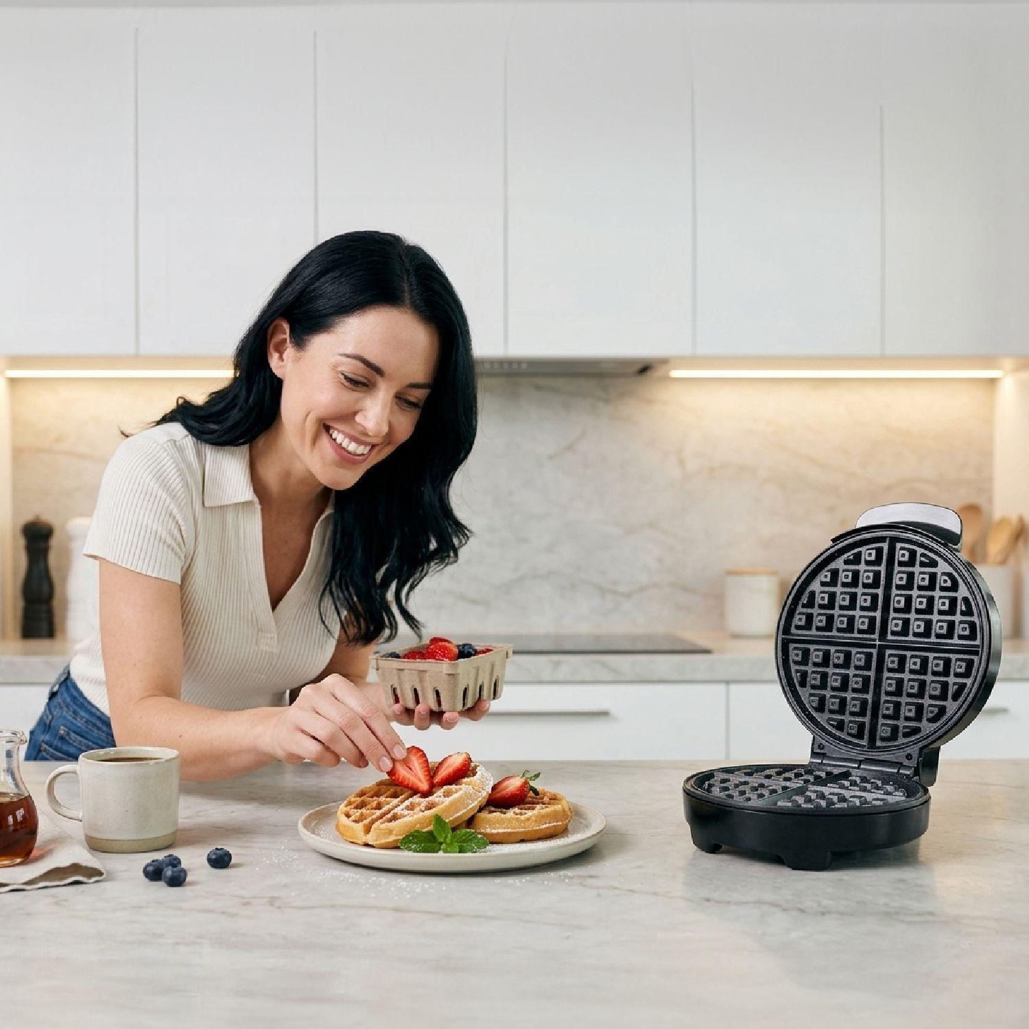 Máquina de Waffles Belgian Crisp con Revestimiento de Cerámica Antiadherente-6