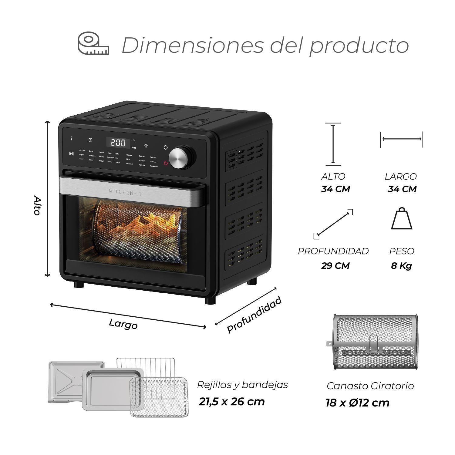 Horno Freidora de Aire Full Edition 24 en 1 15L-8