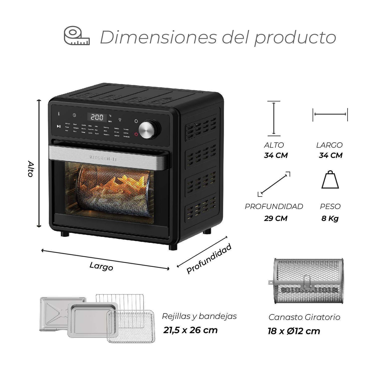 Horno Freidora de Aire Full Edition 24 en 1 15L-8