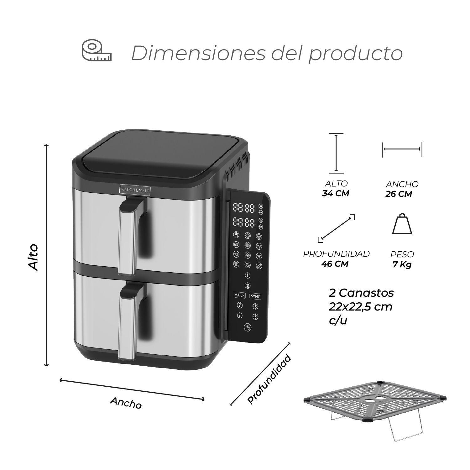Freidora de Aire Dual Crisp XL 10L-8