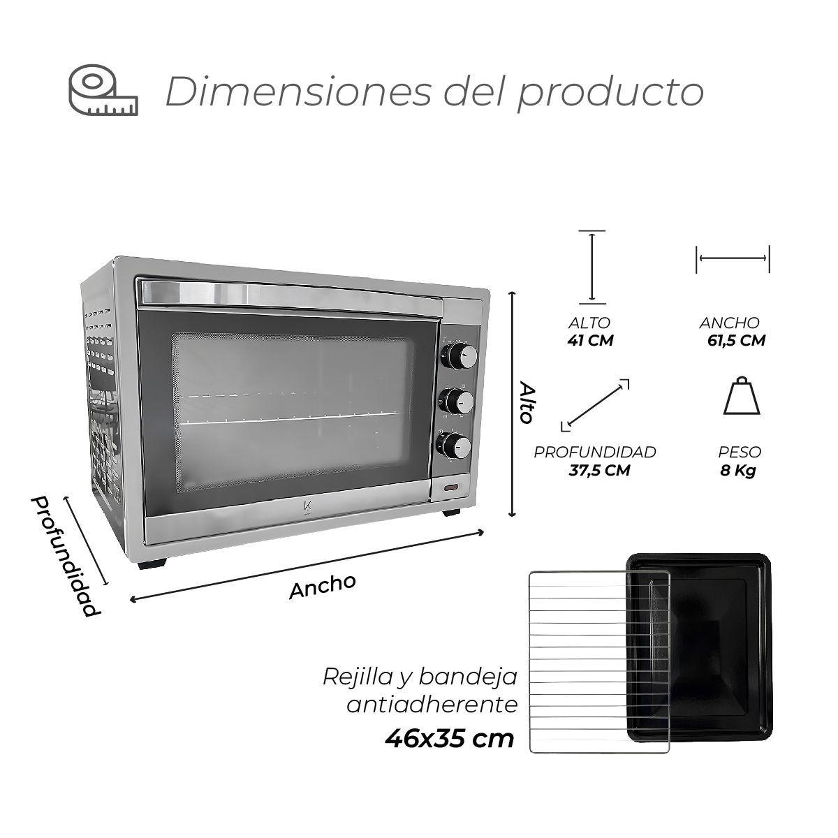 Horno Eléctrico Silver Series 60L Kitchen-It-5