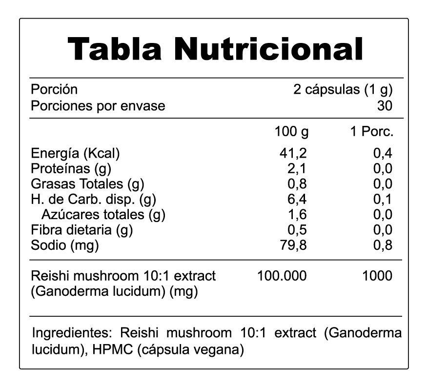 Hongo Reishi Mushroom 1000mg 60 Cápsulas-1