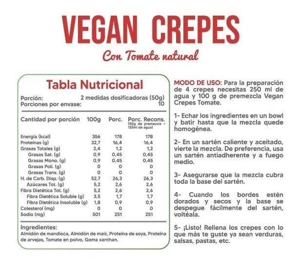Crepes Vegano Proteico 500 Grs.  Mezcla Lista (solo Agua)-1