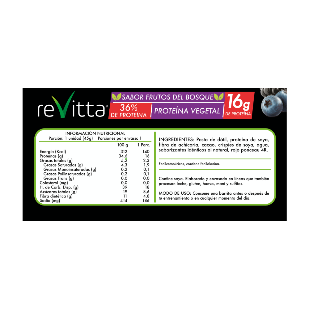 Pack 16 Barritas Veganas 45 g Revitta-2