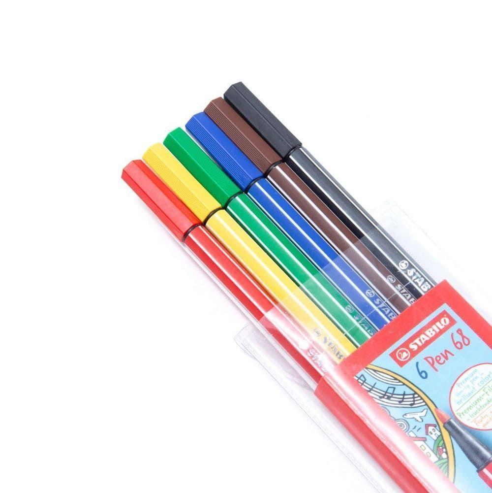 Set de 6 Lapices Marcadores Stabilo Pen 68-1