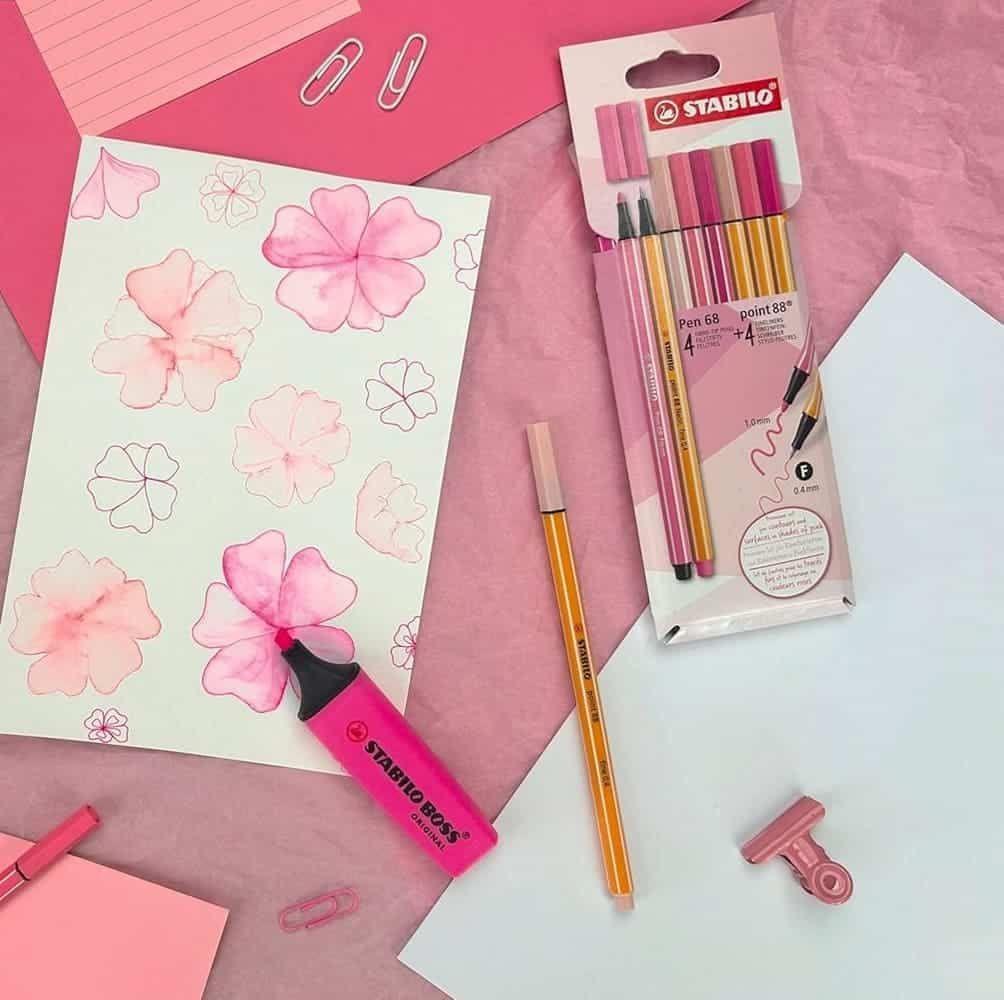 Set de 8 Stabilo 4 Point 88 4 Pen 68 Shades of Pink-3