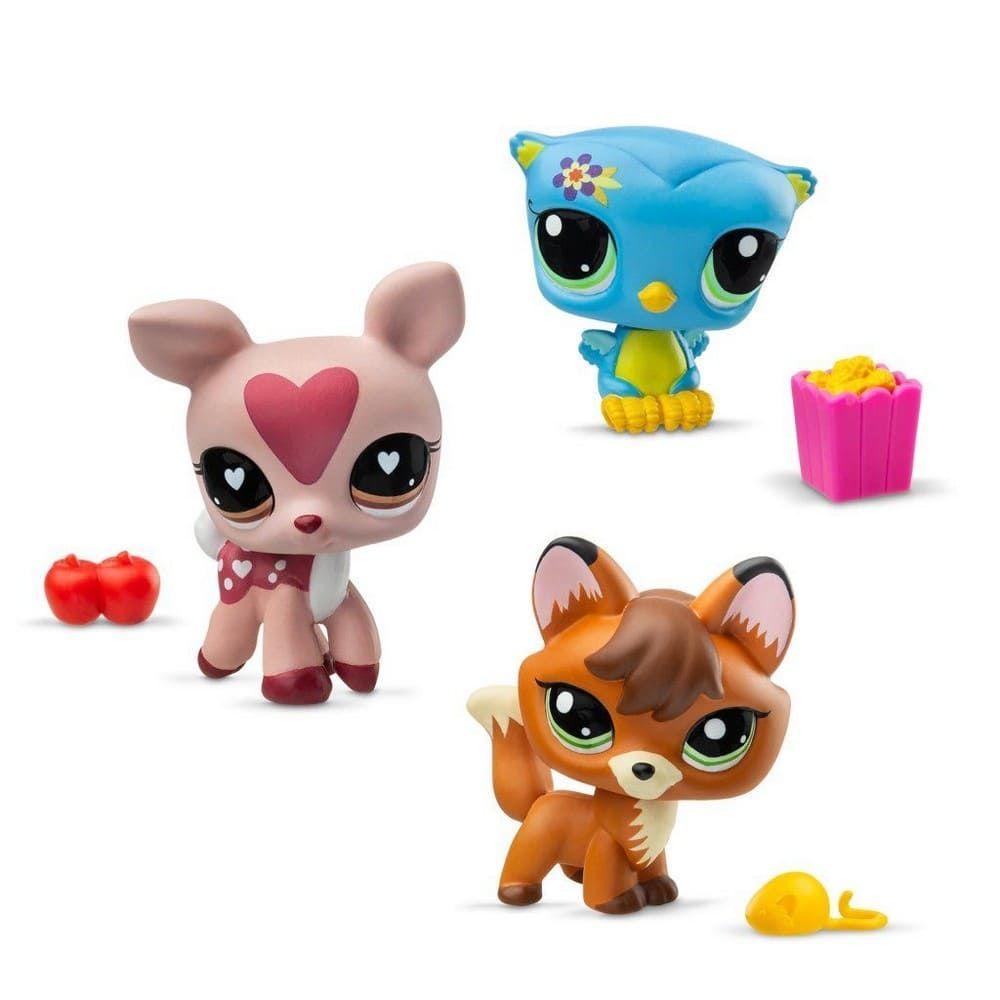 Figuras de Littlest Pet Shop Trio en Tubo Serie 3 Mascotas de Bosque-1