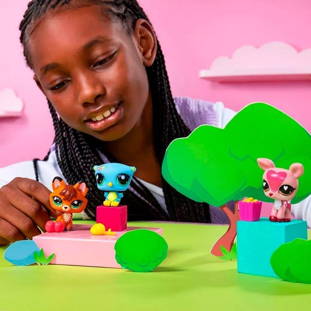 Figuras de Littlest Pet Shop Trio en Tubo Serie 3 Mascotas de Bosque-4