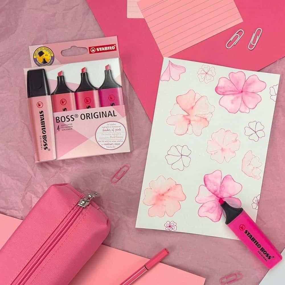 Set de 4 Destacadores Stabilo Boss Original Shades of Pink-2