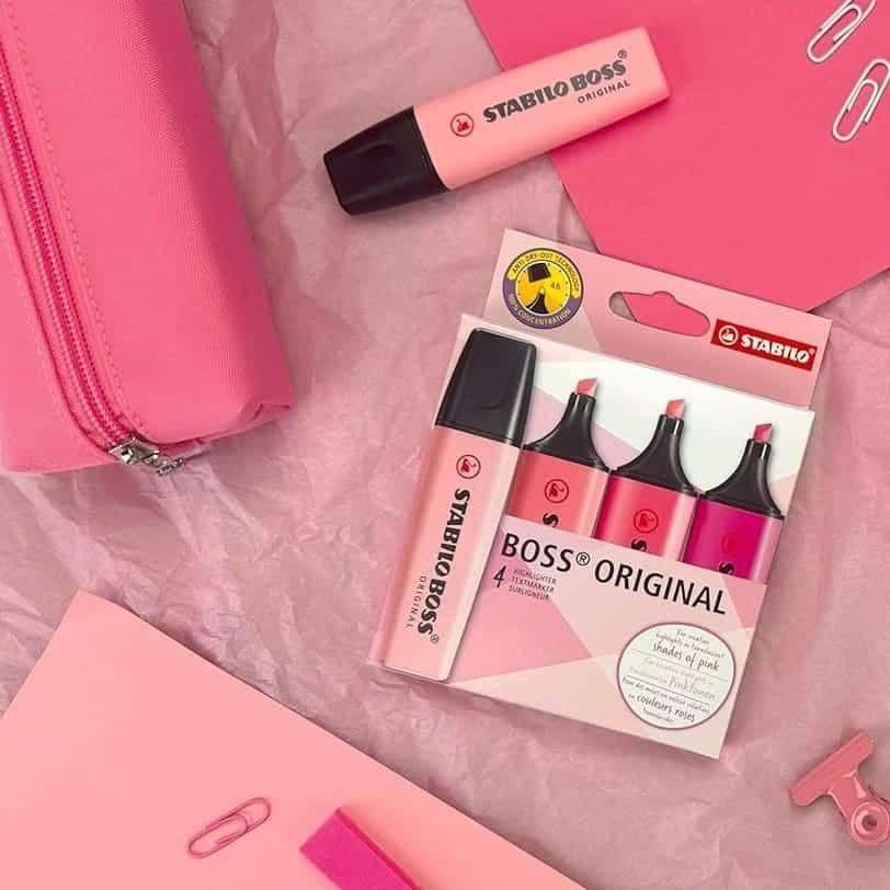 Set de 4 Destacadores Stabilo Boss Original Shades of Pink-1
