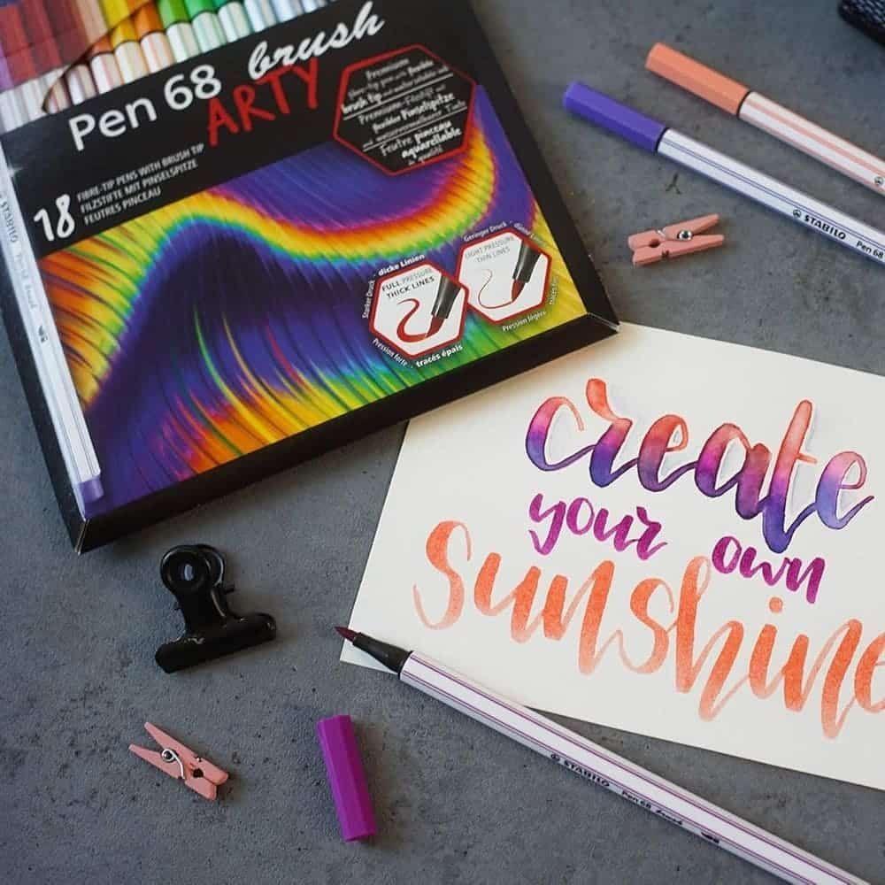 Set de 18 Stabilo Pen 68 Brush Arty-3