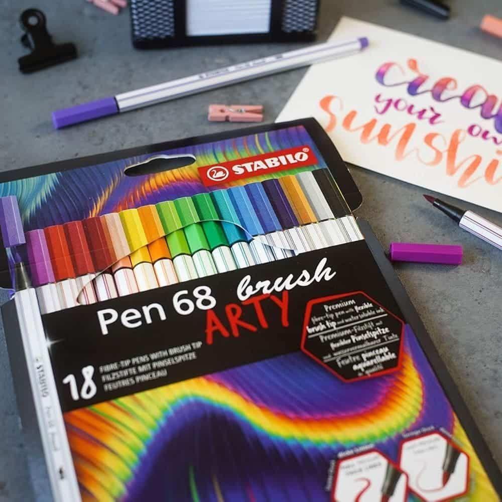 Set de 18 Stabilo Pen 68 Brush Arty-4