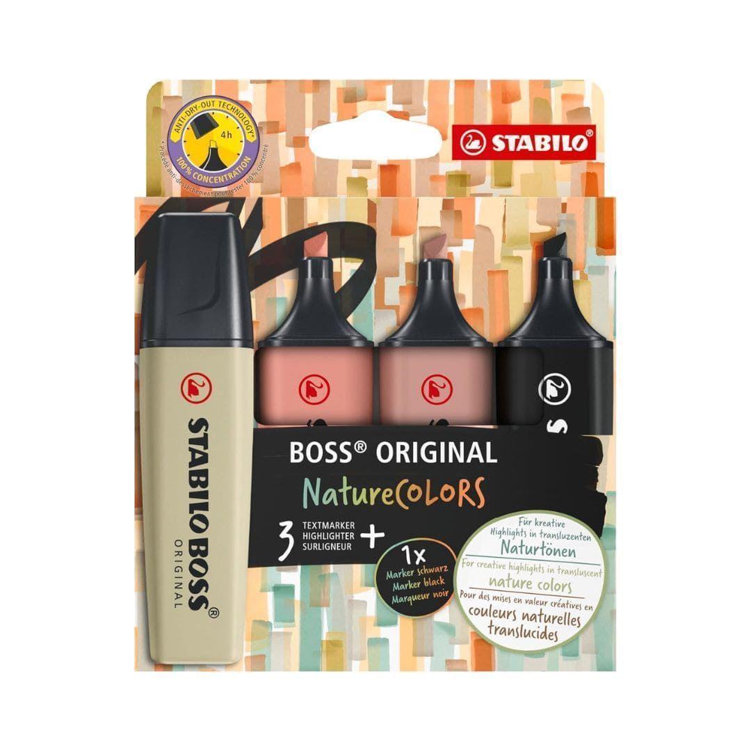 Set de 4 Destacadores Stabilo Boss Original Nature Colors-0