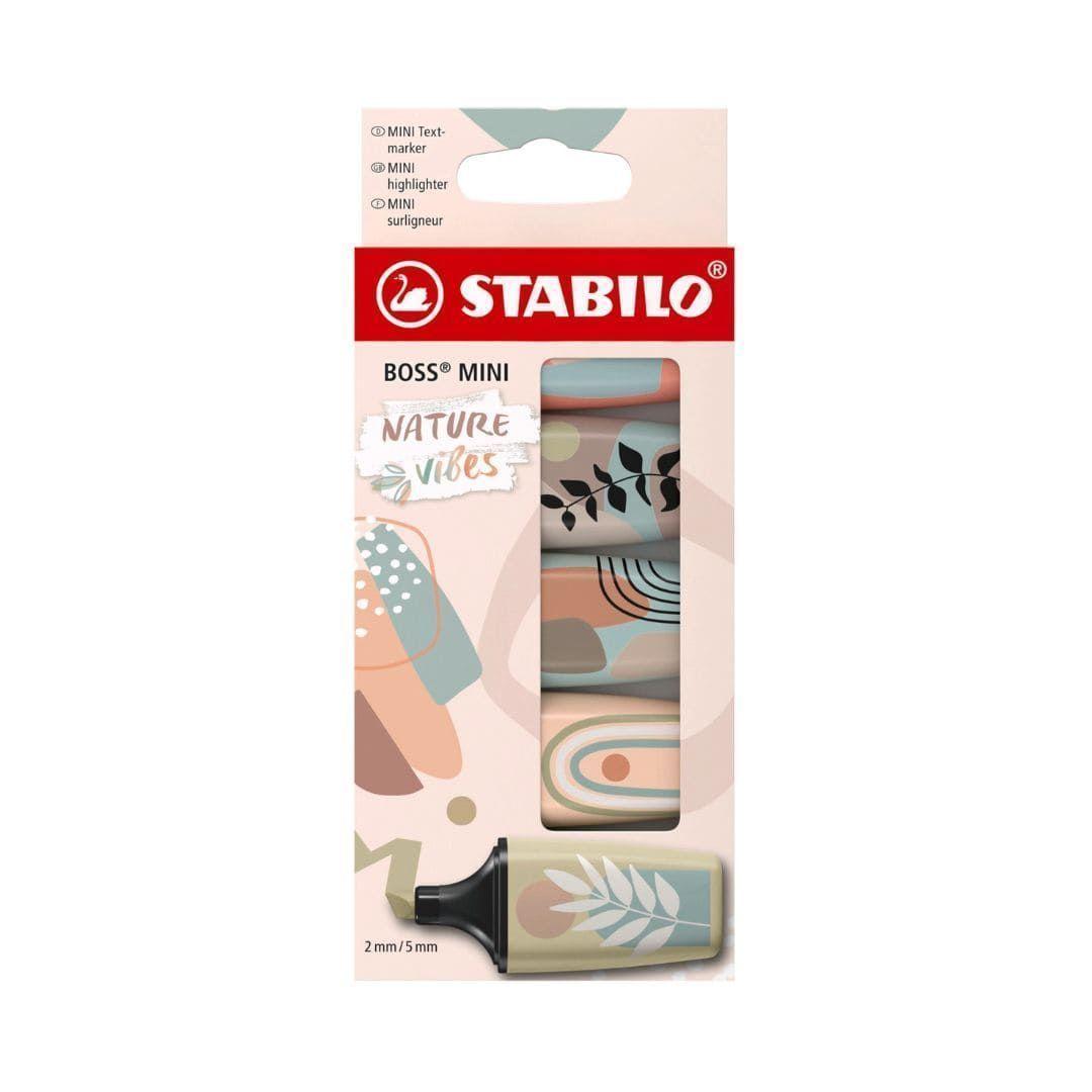 Set 5 Destacadores Stabilo Boss Mini Nature Vibes-1