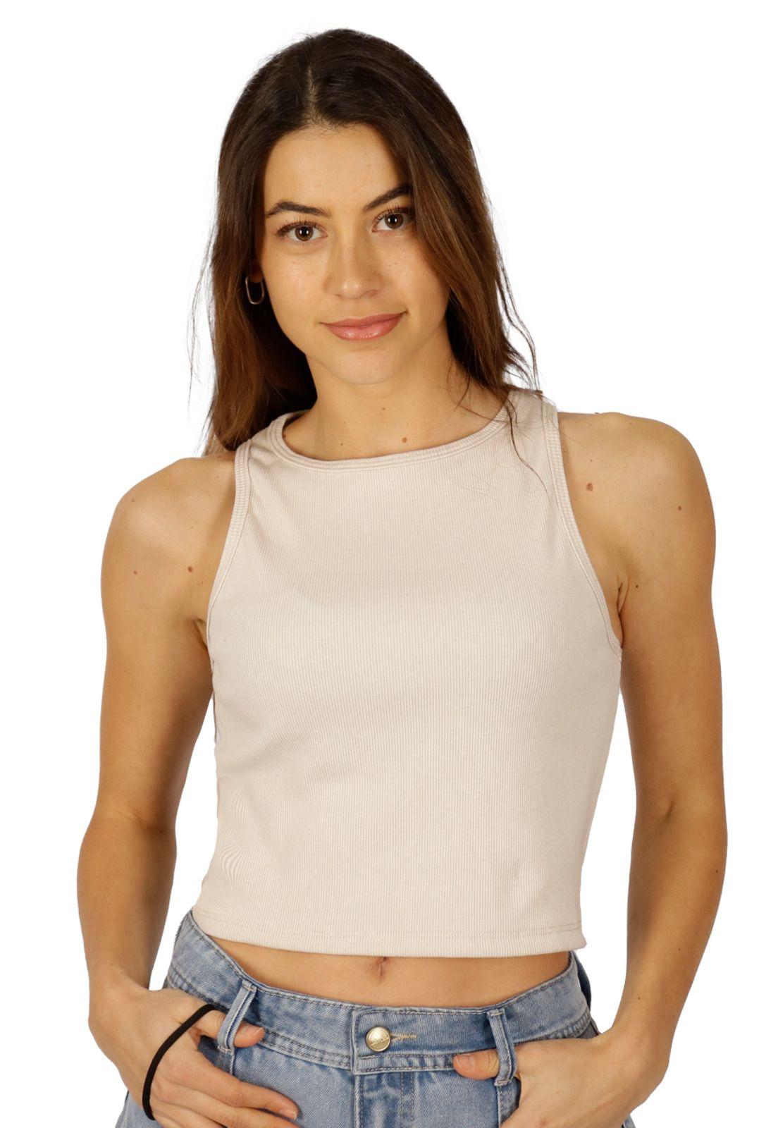 Polera Byork IX Sin Manga Beige Divino Jeans-0